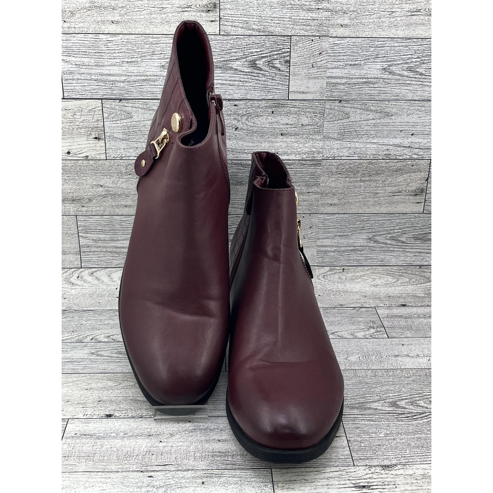 Patrizia by Spring Step‎ Boots Womens Size 39 Faux Leather Croc Ankle Zip